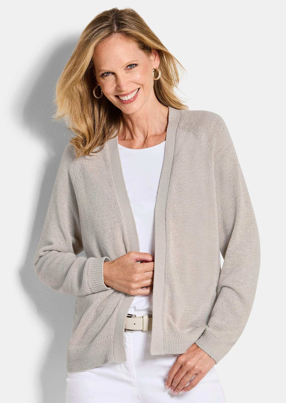 Strickjacke mit Strickbandblende