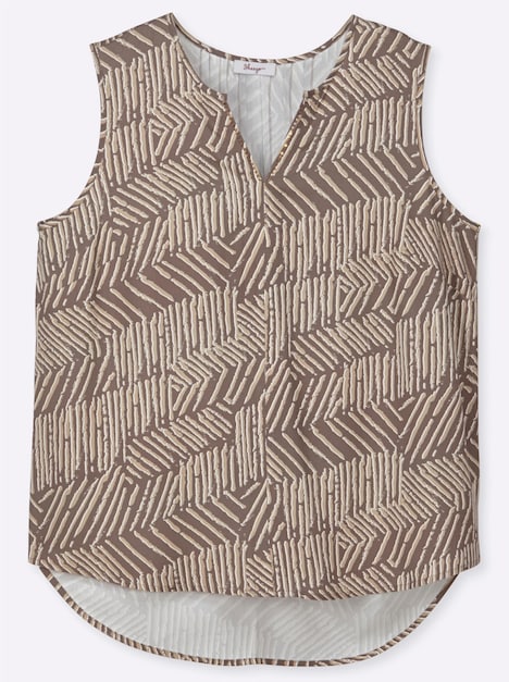 Blusentop Ärmellos Ohne Kragen