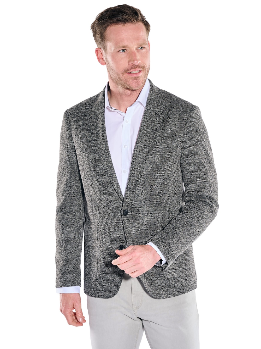Herren Freizeit-Sakko mit Minimusterung , Beige
