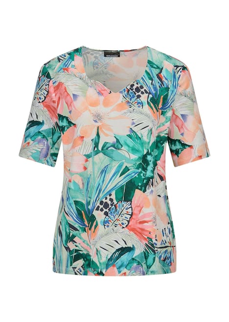 Jerseyshirt mit Dschungel-Print