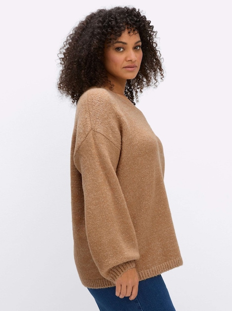 Langarm-Pullover Langarm-Pullover mit Ballonärmeln Langarm Ohne Kragen