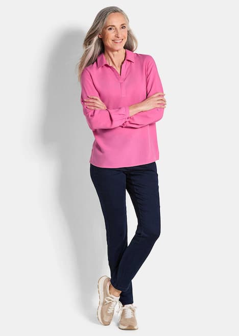 Zeitlose Viskosebluse mit Hemdkragen