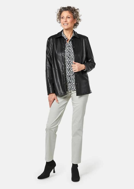Lässige Blusenjacke in Lederoptik