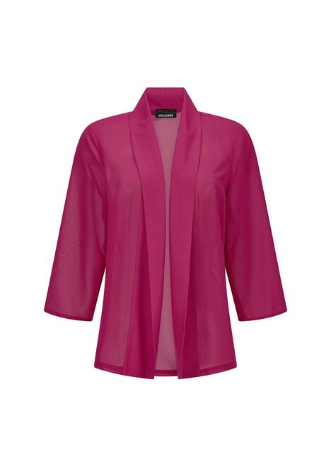 Blaue leichte Jacke mit Schalkragen, Halbarm