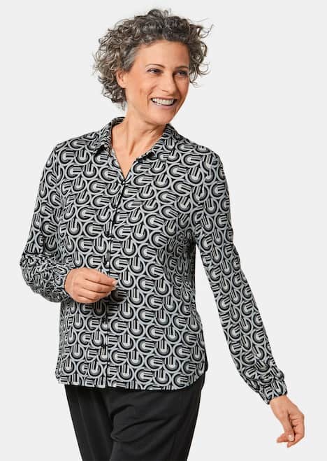 Ausdrucksstarke Jerseybluse mit Stretchanteil