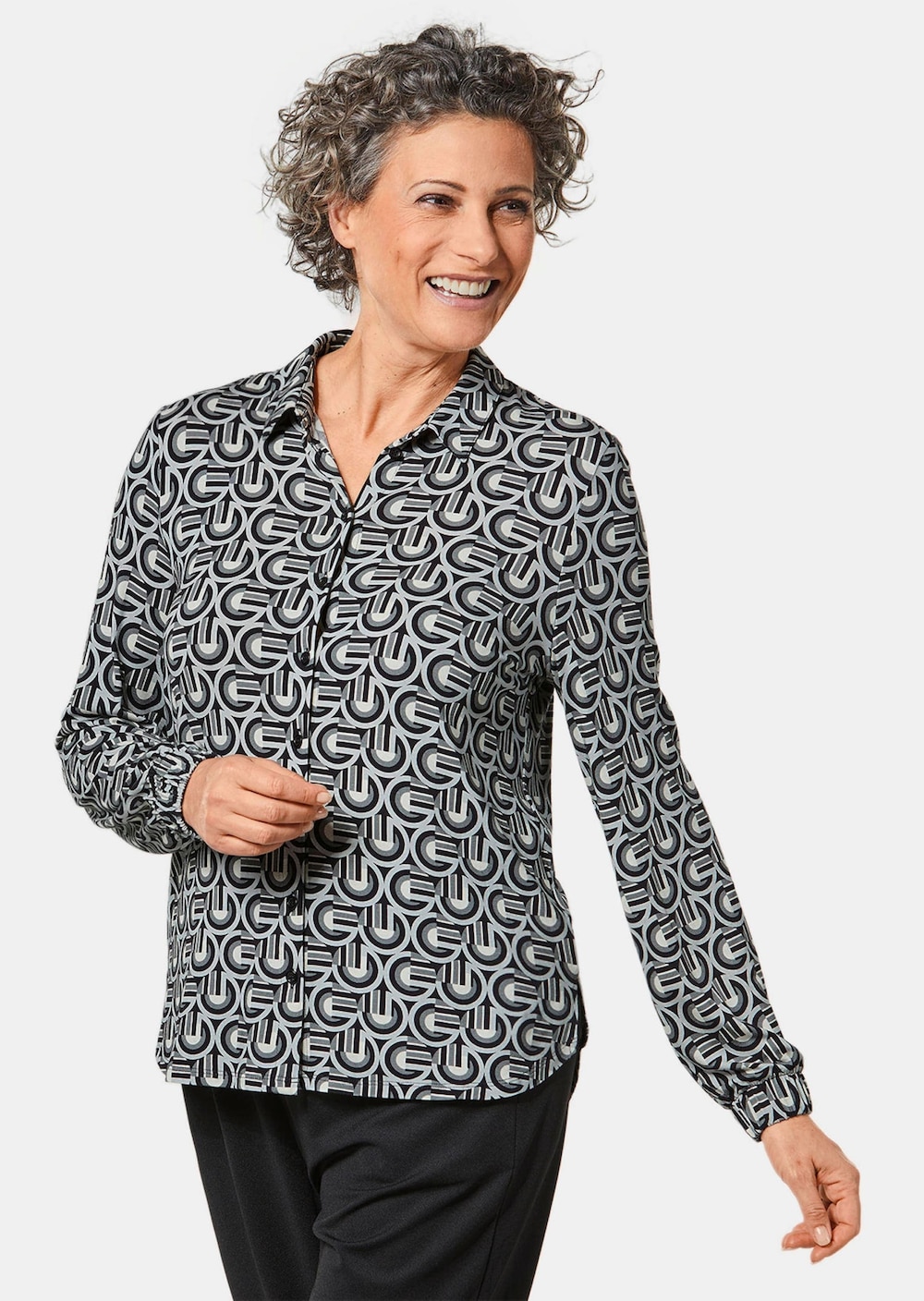 Ausdrucksstarke Jerseybluse mit Stretchanteil