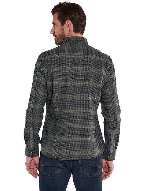 engbers Herren Langarm-Hemd strukturiert , Khaki