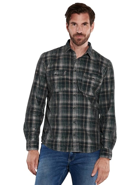 engbers Herren Langarm-Hemd aus Cord , Indigoblau