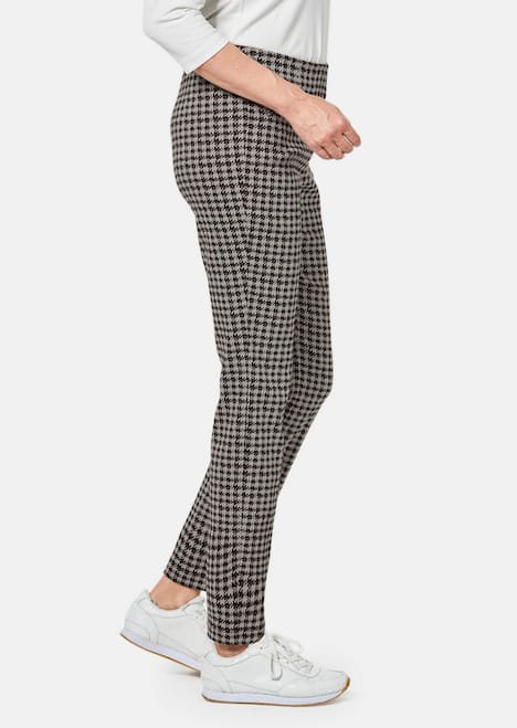 GOLDNER Broek Elastische broek met tijdloze pied-de-poule