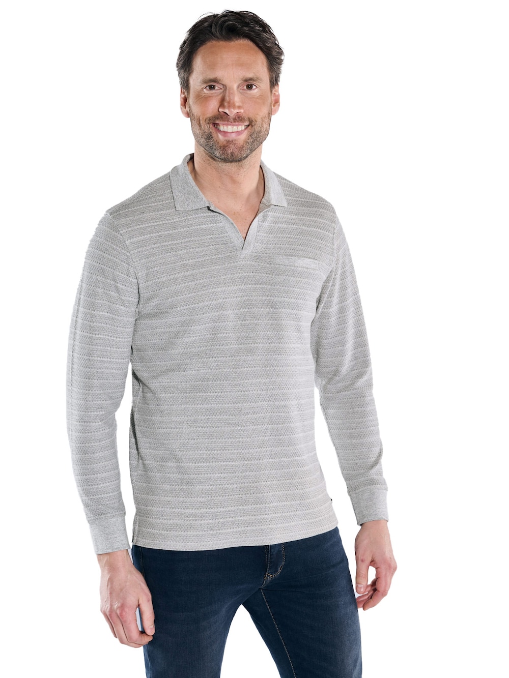 Langarm-Shirt mit Polo-Kragen