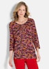 Florales Viskoseshirt mit Rundhals
