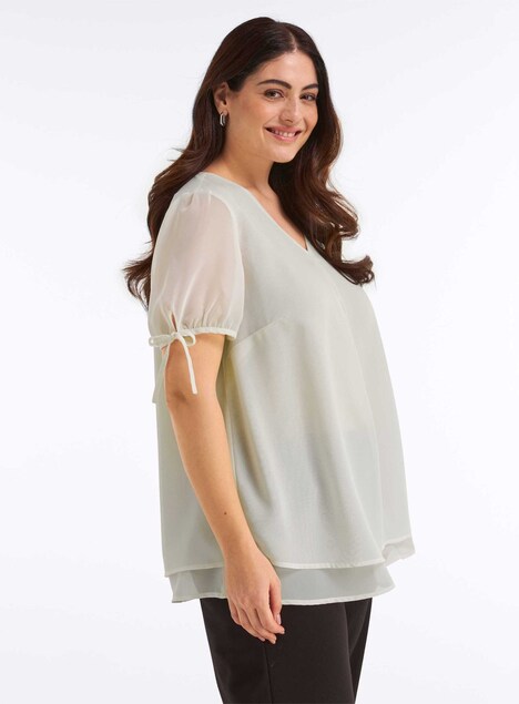 Tunika Kurzarm Ohne Kragen