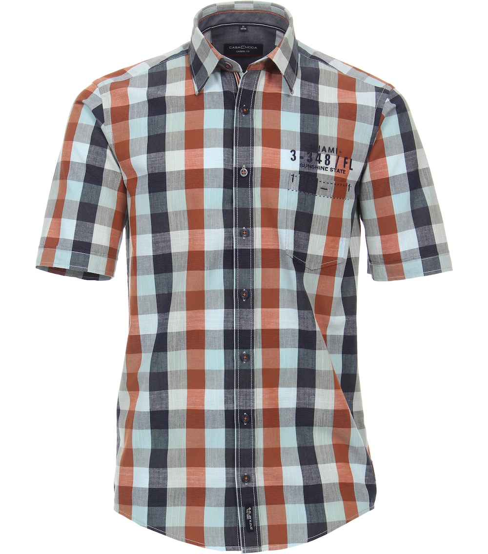 CASAMODA Freizeithemd Kurzarm kariert Casual Fit