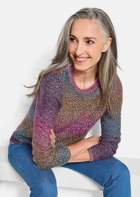 GOLDNER Trui Pullover in meerkleurige look