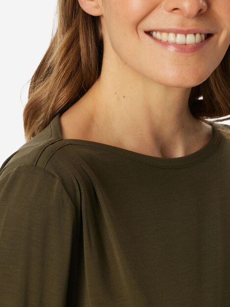 Schiesser Damen Pyjama Selected Premium oliv