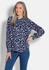 GOLDNER Blouse met print Satijnen blouse met smokwerkdetails