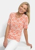 Viskoseshirt mit femininem Ornamentmuster