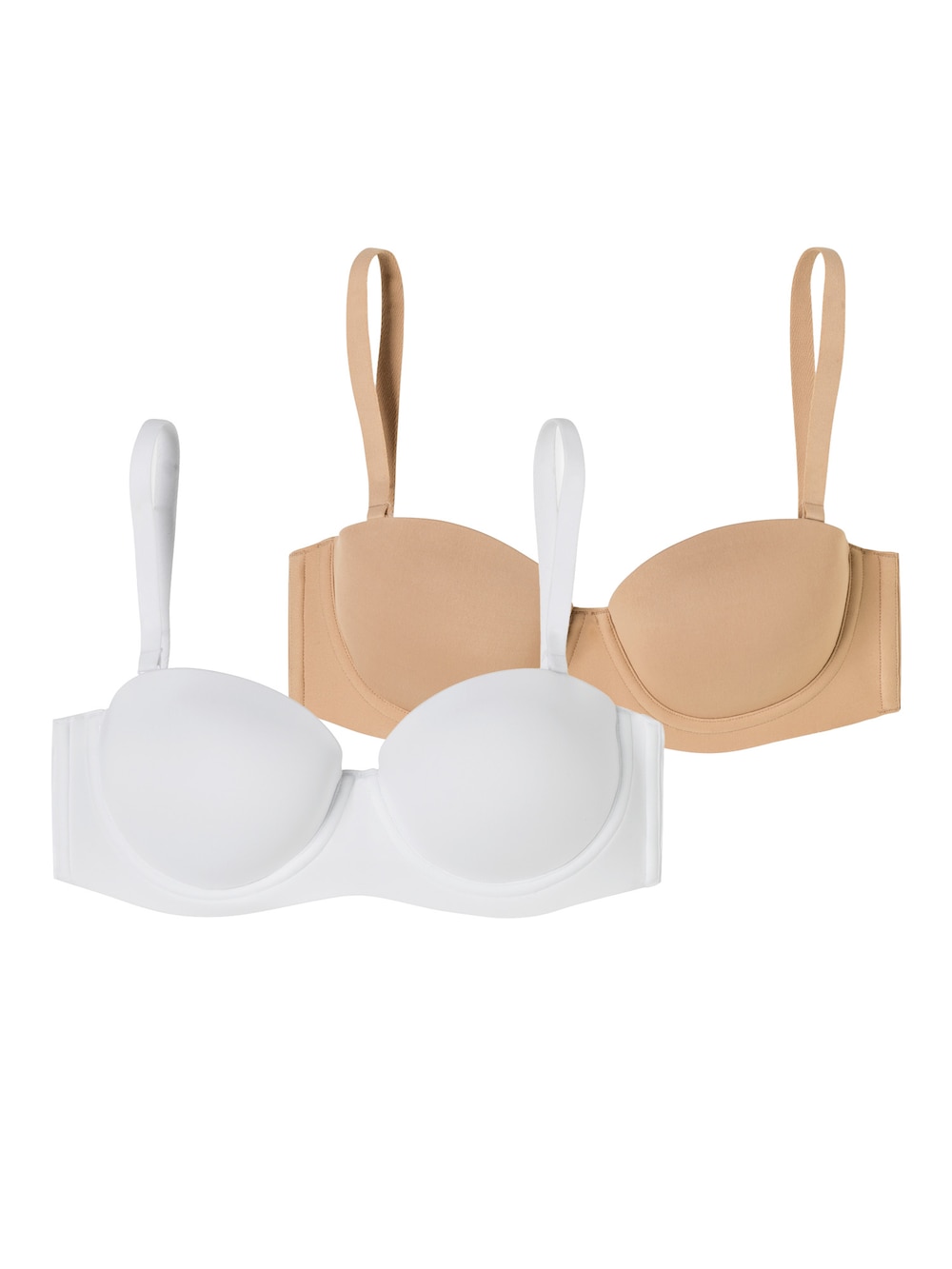 Schiesser Damen Bügel-BH 2-Pack Bandeau mit Schale - Unique Micro - weiss-maple