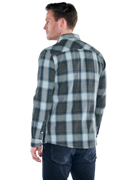 engbers Herren Overshirt kariert , Petrolgruen