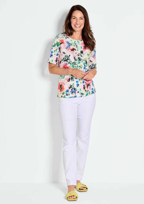 Florales Shirt in bunten Farben mit Halbarm