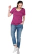 T-Shirt Kurzarm Uni Ohne Kragen