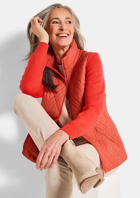 Lässige Jacke mit Strick und Stepp