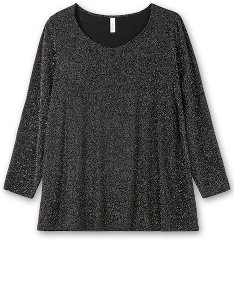 Longshirt Langarm Uni Ohne Kragen