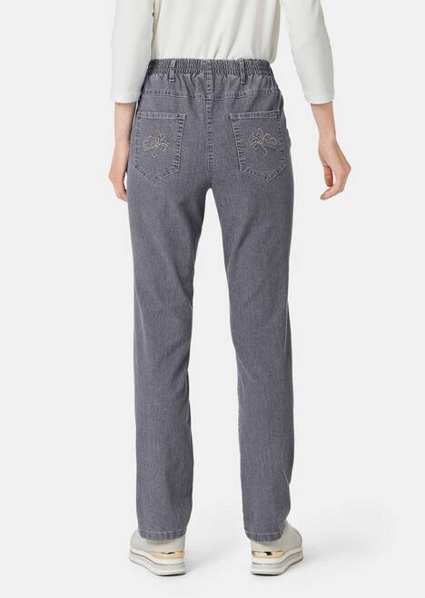 Chic versierde jeans met elastische band