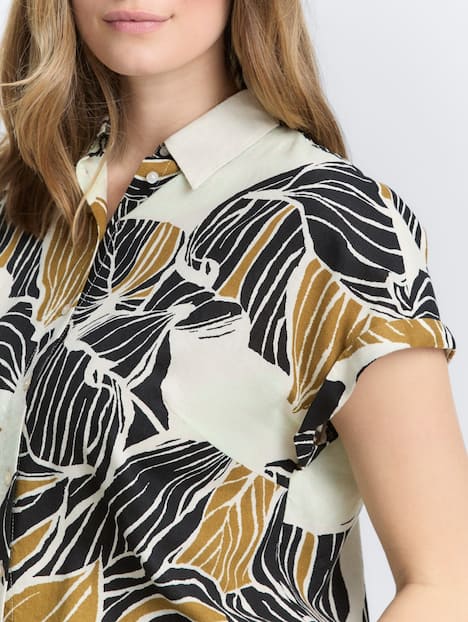 Loose Fit Bluse mit Leinenanteil