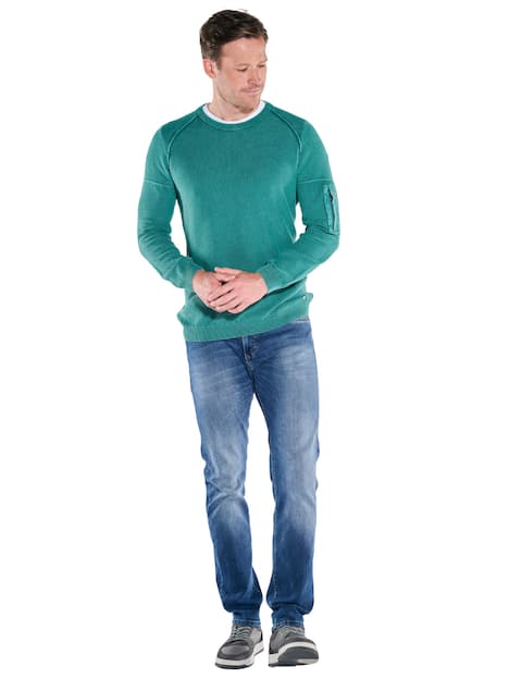 engbers Herren Pullover strukturiert , Tuerkis