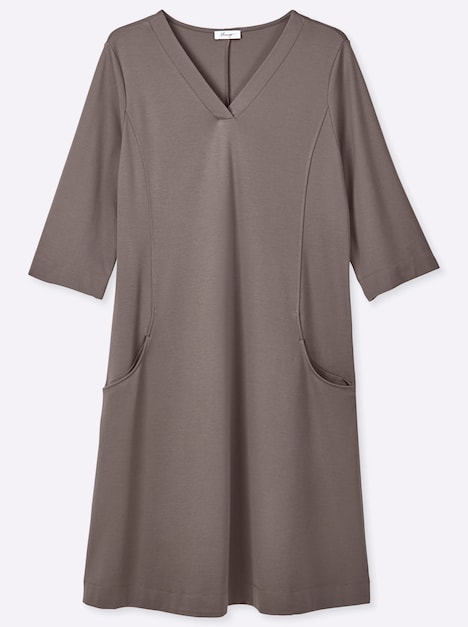 Kleid 3/4-Arm Ohne Kragen