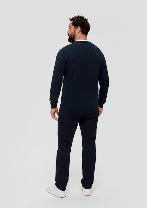 Baumwollpullover mit Logo-Stickerei