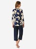 Schiesser Damen Pyjama Comfort weiß,blau