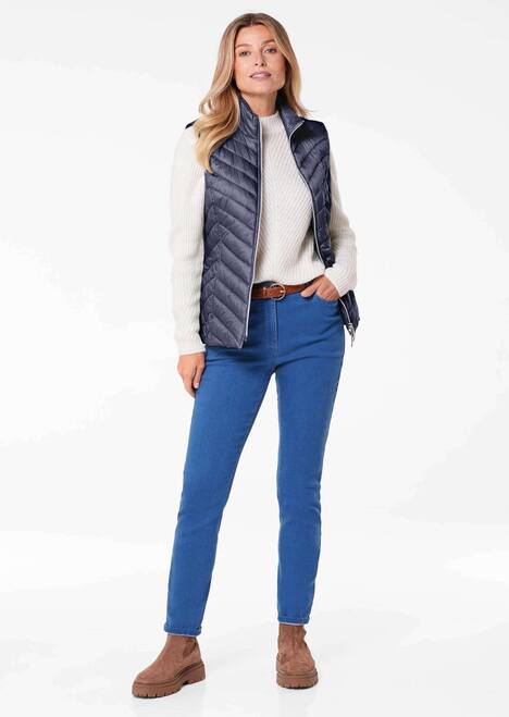 GOLDNER Gewatteerde bodywarmer Figuurvriendelijk vest met lichte wattering