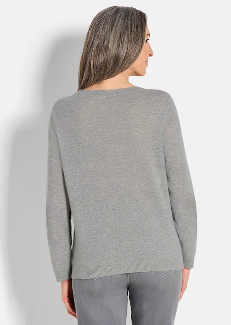 Langarm Strickpullover im Leo-Design