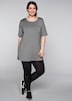 Longshirt Kurzarm Uni Rundhalskragen