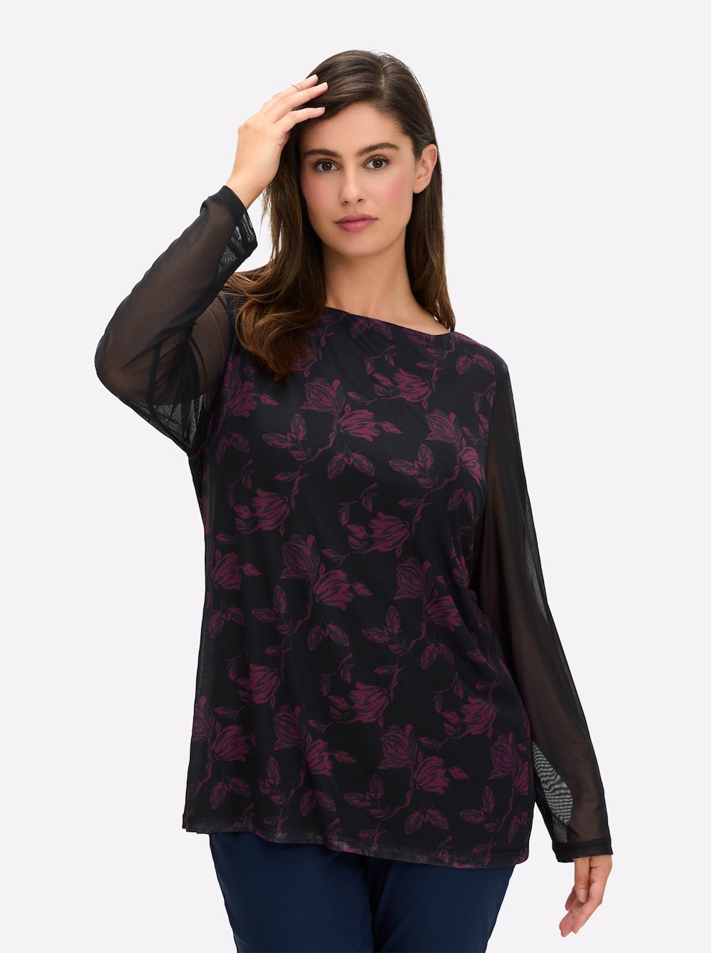 Langarm-Shirt Langarm Sonstiges Muster Ohne Kragen