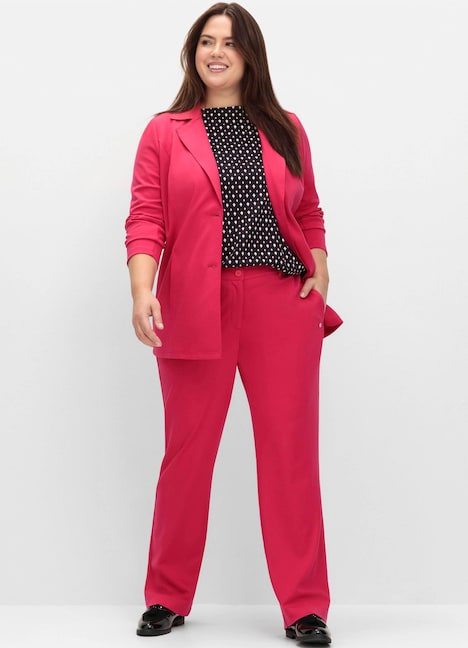 Sweatblazer Blazer mit Reverskragen Langarm Uni Reverskragen