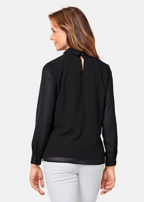 GOLDNER Blouse Flatteuze blouse zonder sluiting met modieuze kraag