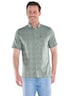 Herren Kurzarm Hemd mit geometrischem Muster , Oliv