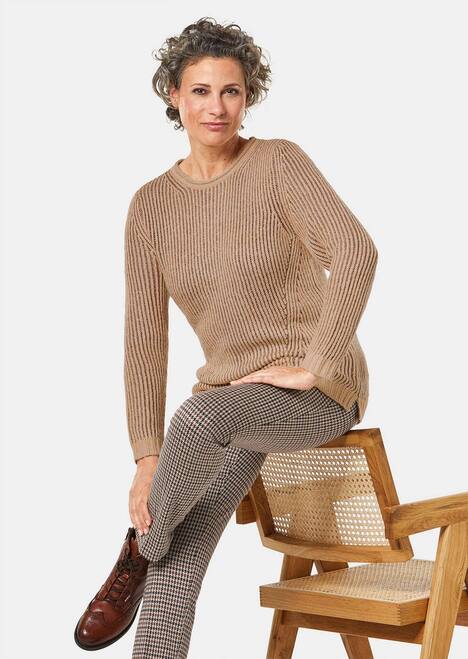 Strickpullover mit Struktur, Glitzer