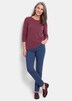 Halbarm Baumwollpullover mit Struktur