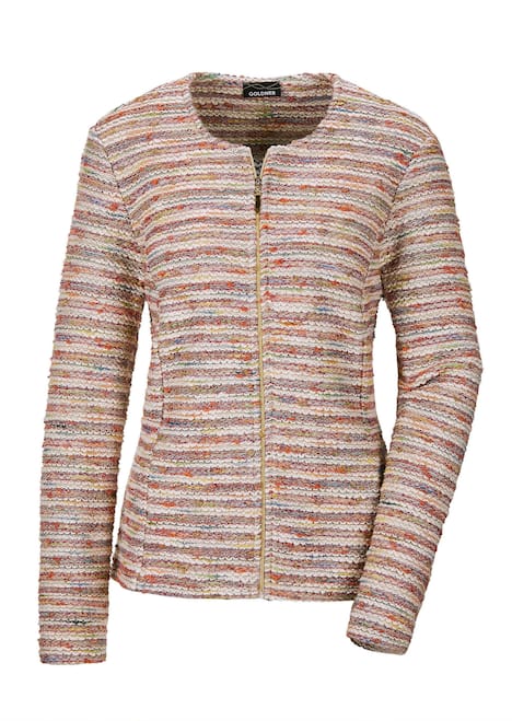 Elegante Bouclé-Jacke mit Multicolor-Design