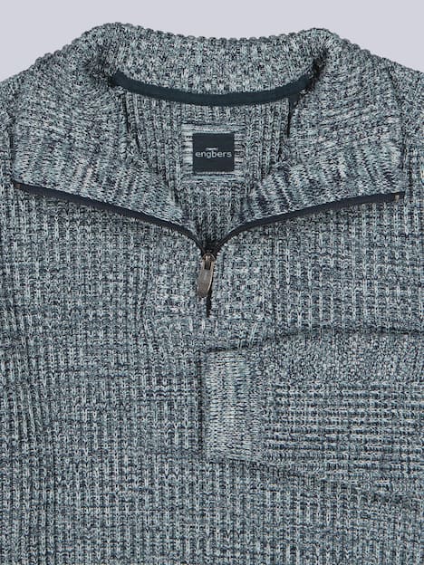 engbers Herren Pullover Polokragen , Mittelblau