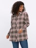 Langarm-Bluse Karobluse in angerauter Flanell-Qualität Langarm Hemdkragen