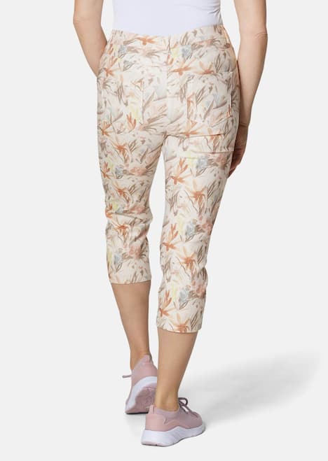 GOLDNER Broek met print Gedessineerde broek met uniek bloemenpatroon