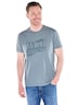 Herren Rundhals-T-Shirt mit Stickerei , Mittelblau