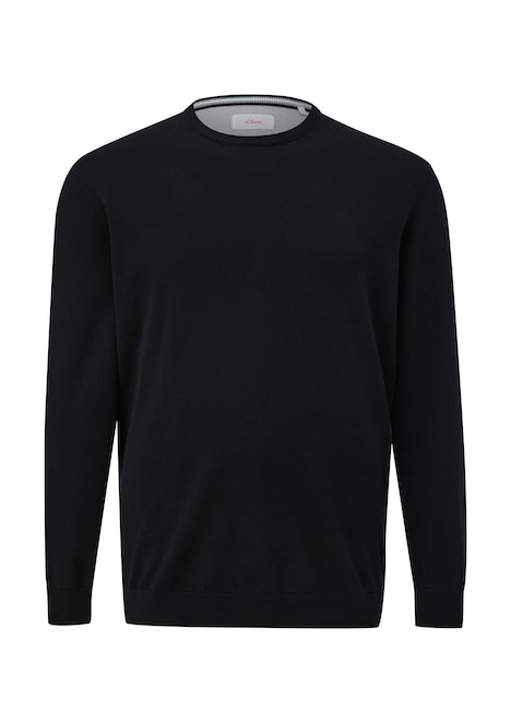 Baumwollpullover mit Logo-Stickerei
