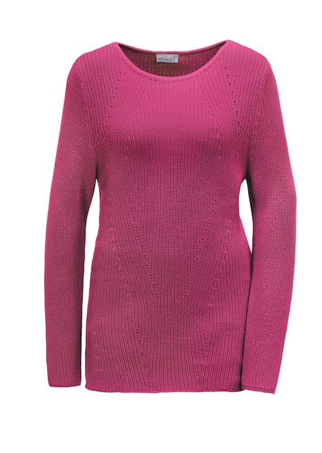Figurschmeichelnder Pullover aus reiner Baumwolle