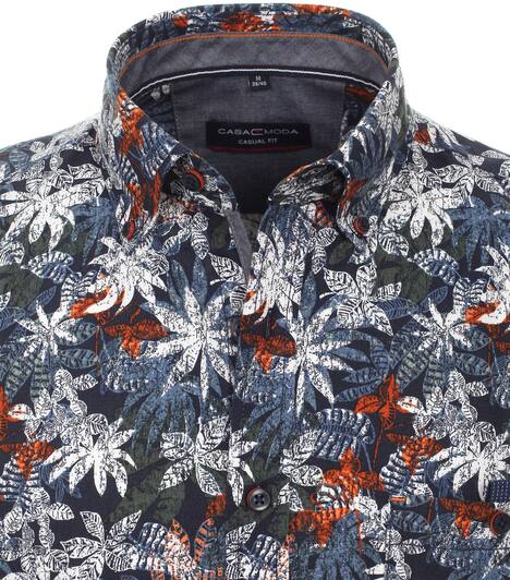 Print Freizeithemd Casual Fit Button-Down-Kragen Print Casual Fit